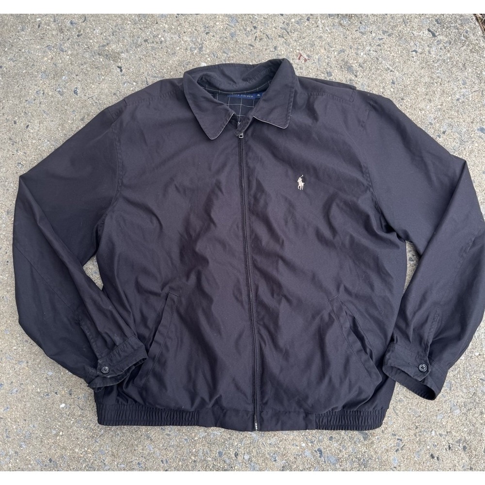 Vintage Polo Ralph Lauren Bi-Swing Harrington Jacket Mens Xlarge Black Full Zip